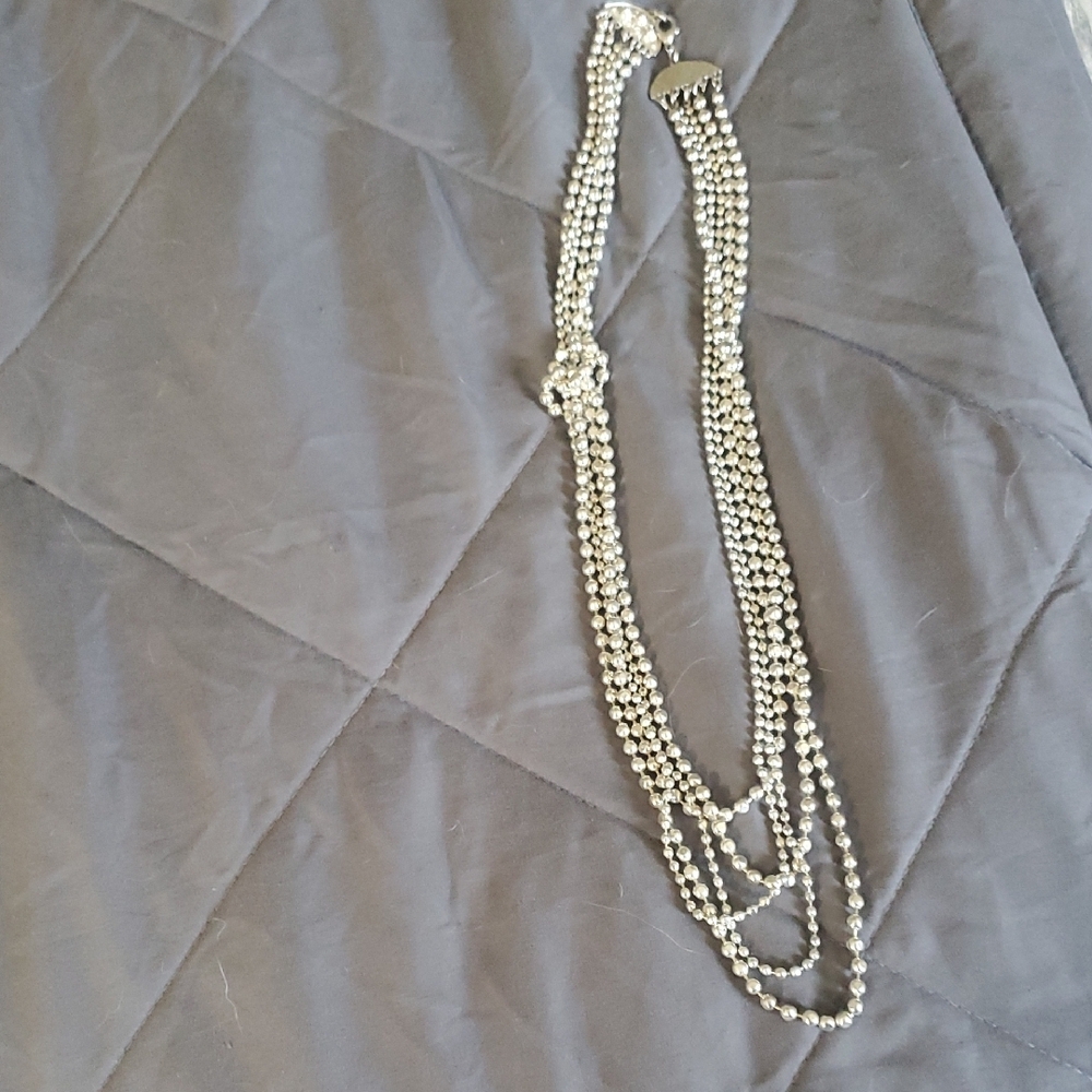 Elegant Silver Beaded Necklace